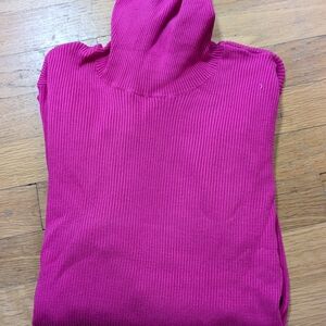 Nine West Pink Ribbed Turtleneck Sweater